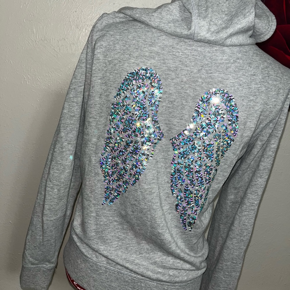 Victoria secret sequin wings zip up
